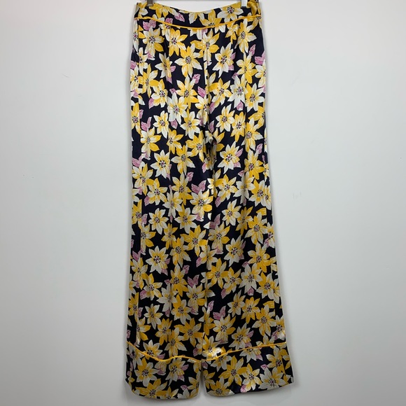 NWT Cinq a Sept Margot Floral Silk Wide-Leg Pant - Picture 4 of 6